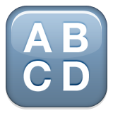 Capital letters A, B, C, and D