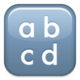 Lowercase letters a, b, c, and d