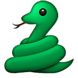 Green snake with tongue out